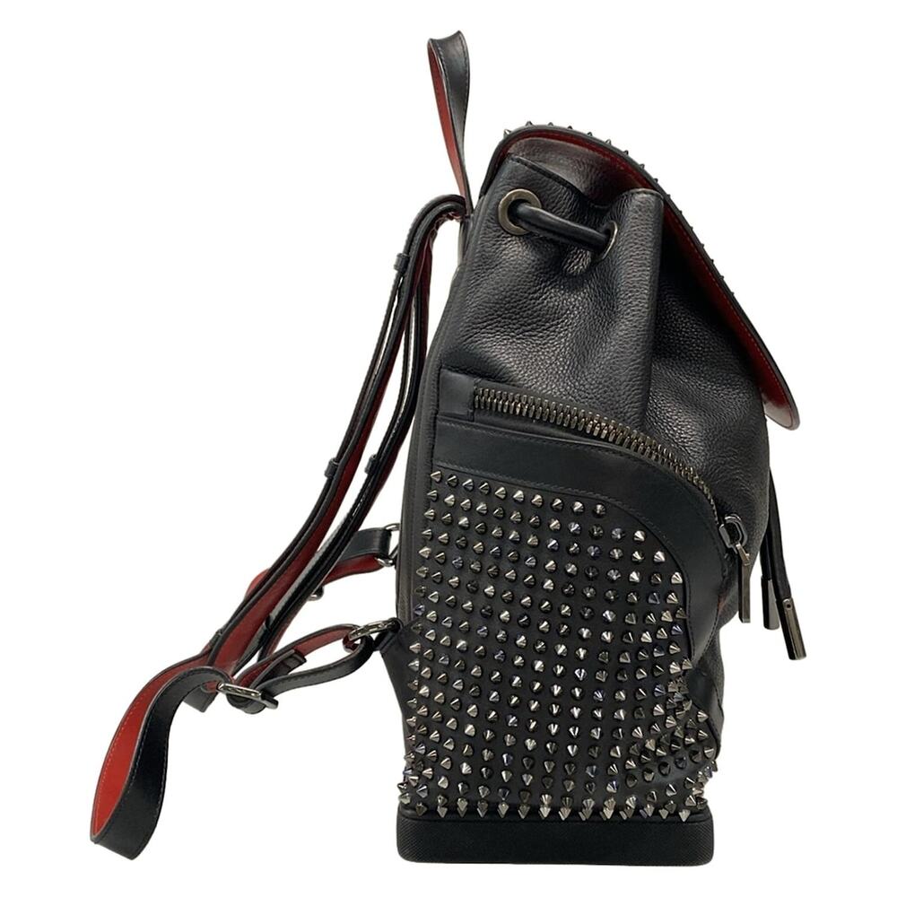 Christian Louboutin Explorer Funk Backpack Backpack Black Red Leather Rubber - Picture 2 of 15